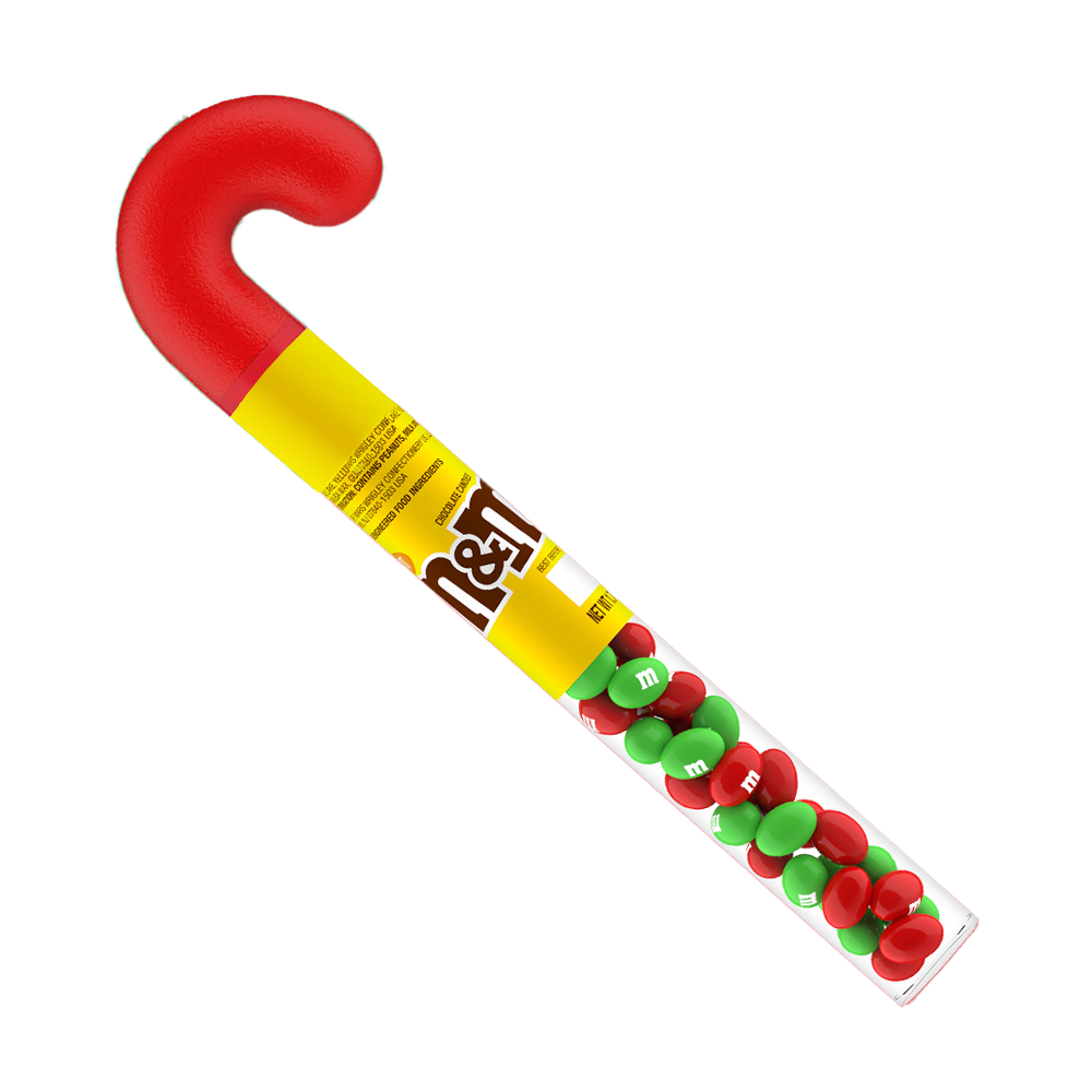 M&M'S Holiday Peanut Milk Chocolate Christmas Candy Cane, 1.74oz