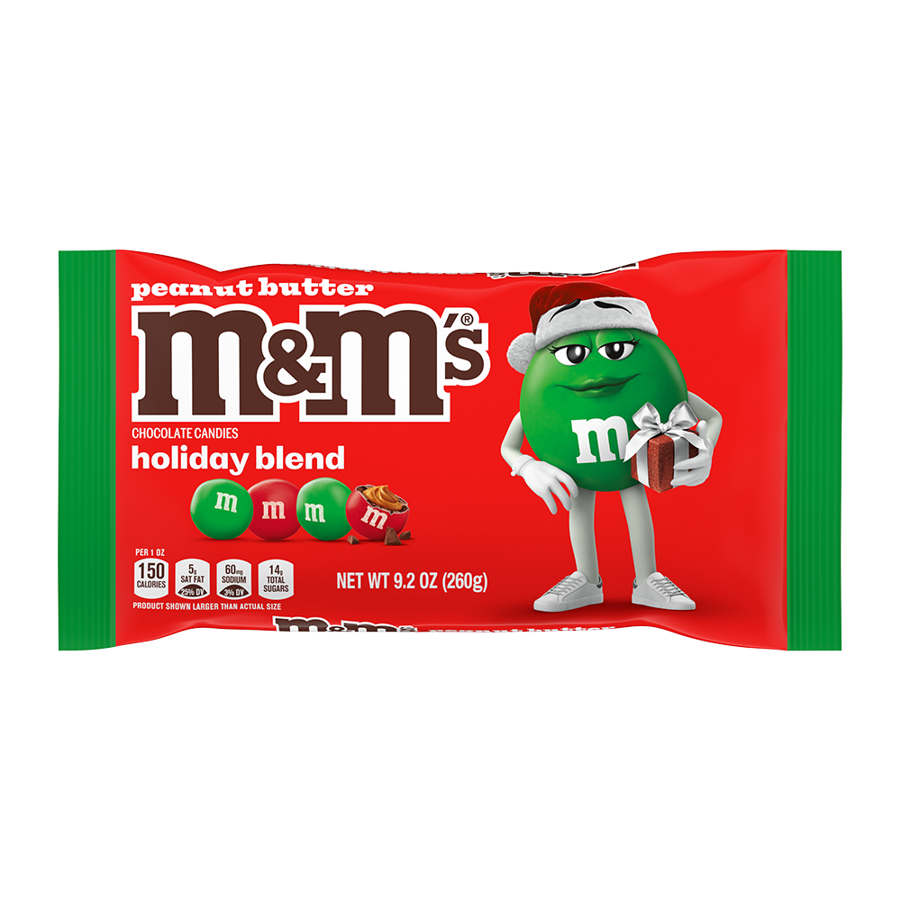 Peanut Butter Milk Chocolate Red & Green Christmas Candy, 9.2oz
